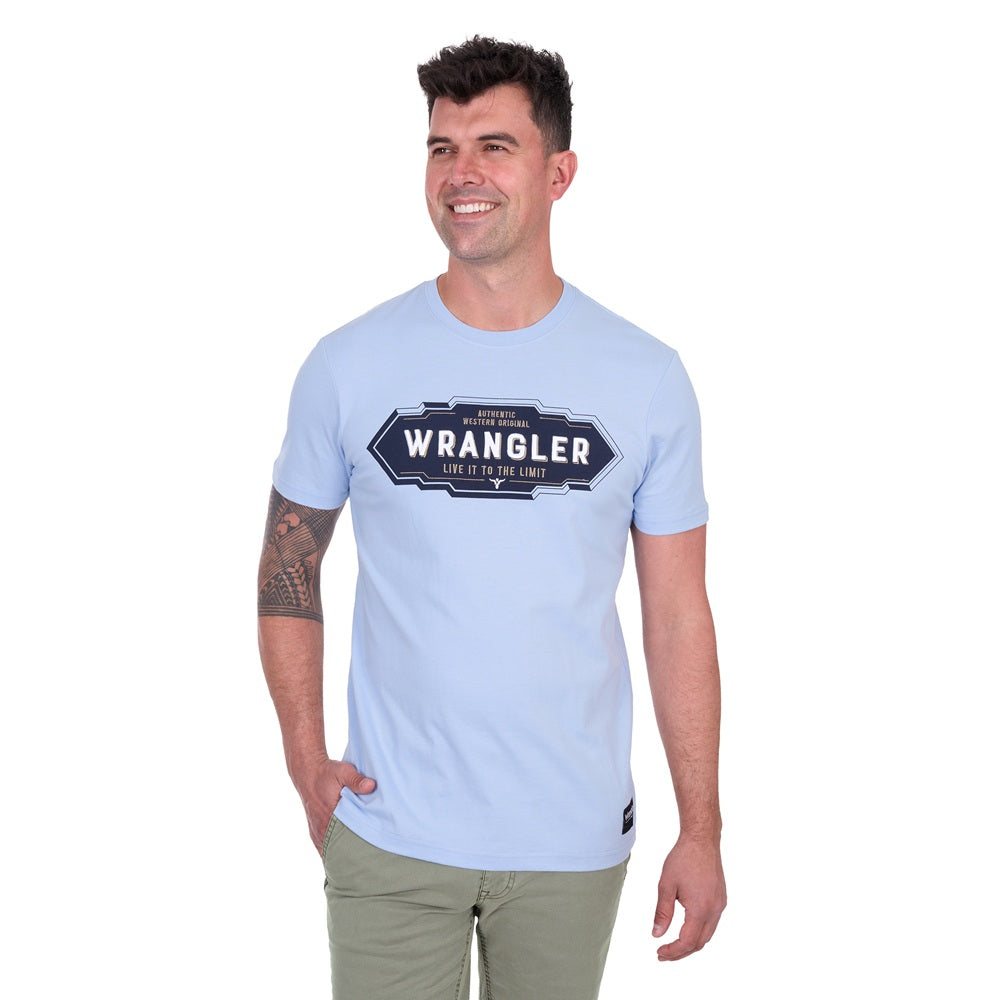 Wrangler Mens T-Shirt | Roy | Light Blue
