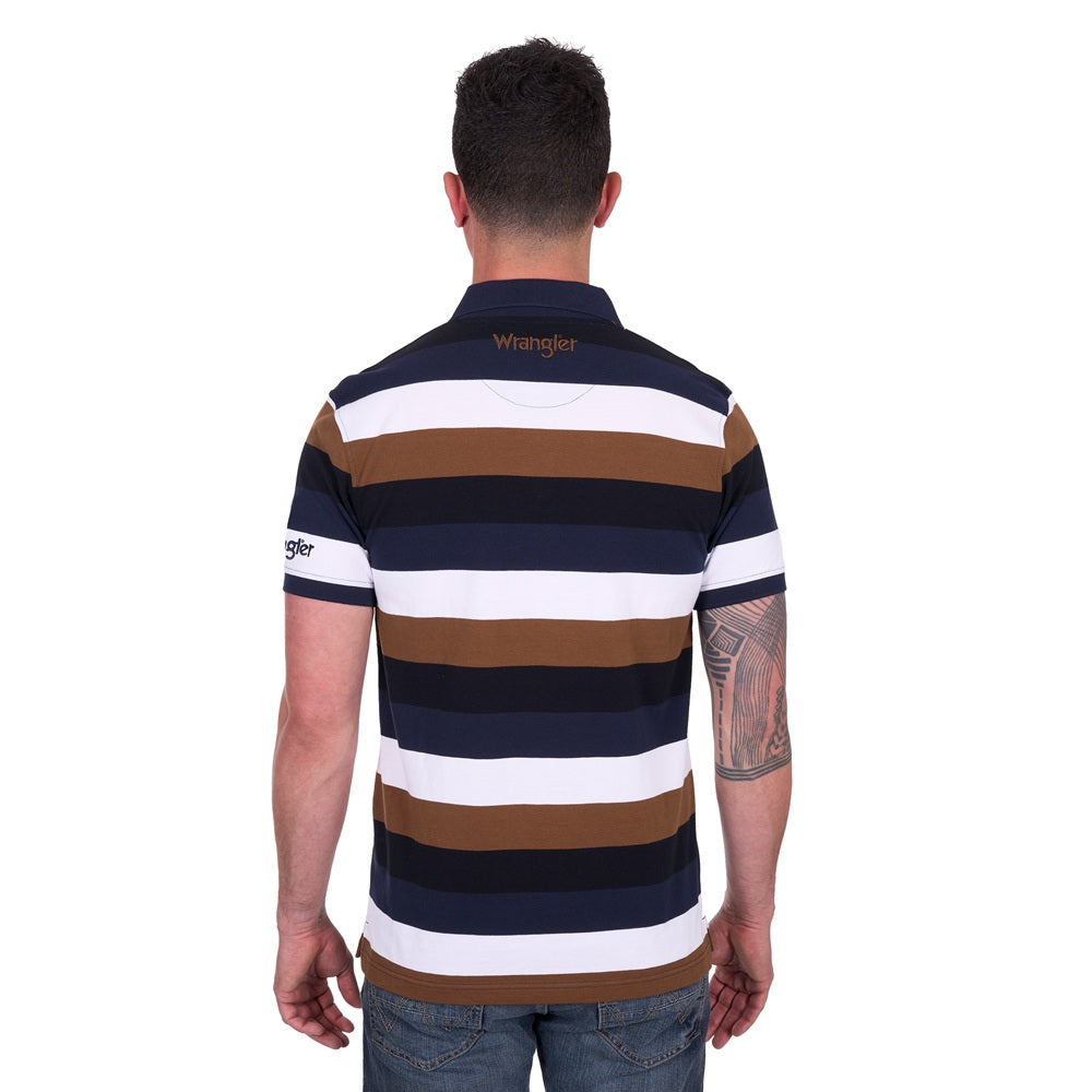 Wrangler Mens Polo | Walter | Navy / Tan
