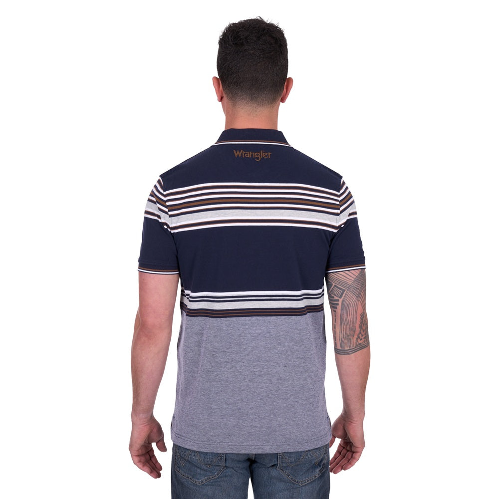 Wrangler Mens Polo | Victor | Navy / Tan
