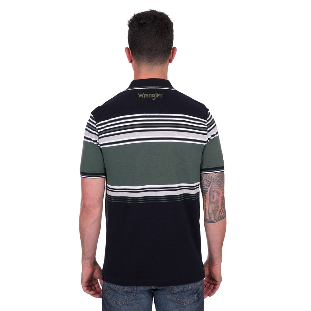 Wrangler Mens Polo | Chris | Black / Cypress
