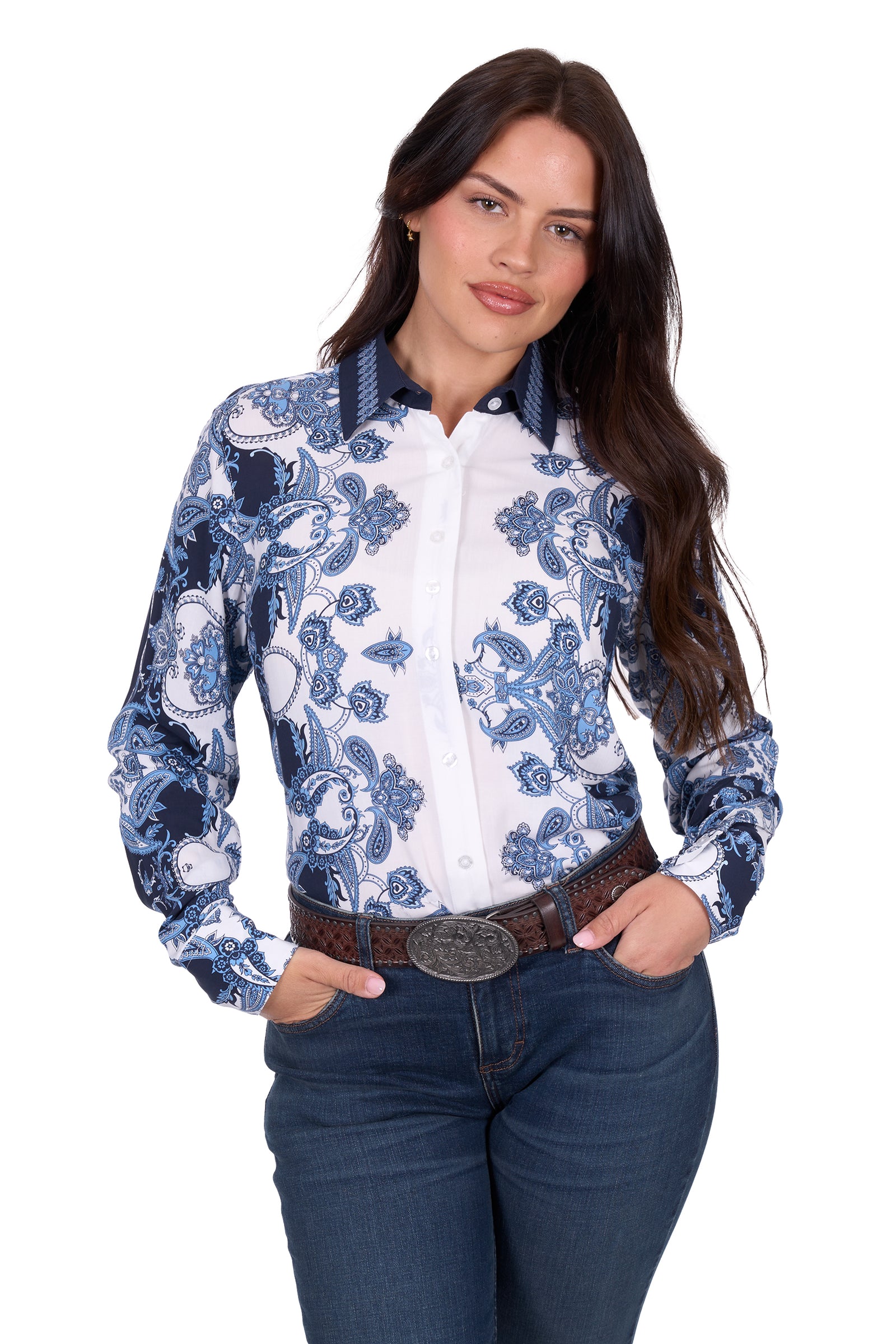 Wrangler Womens Shirt | Linda | Long Sleeve Blue