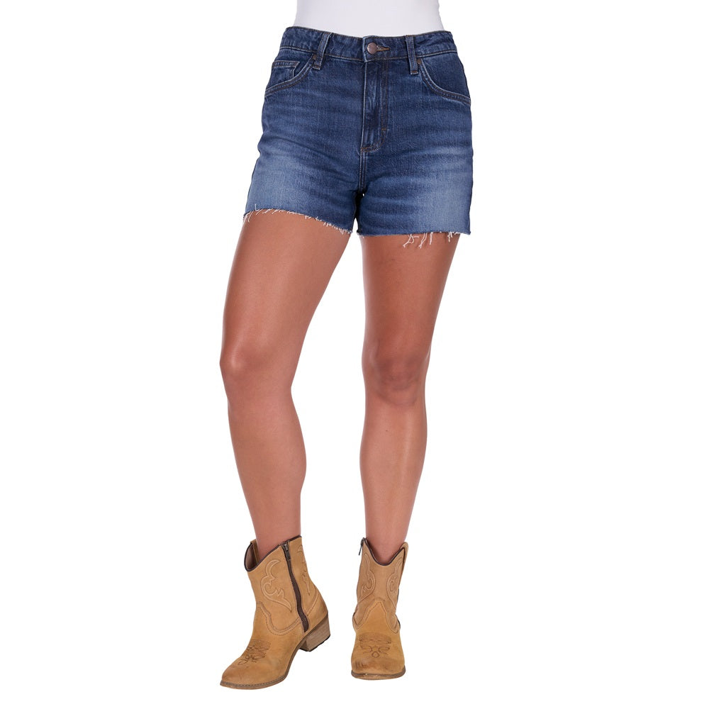 Wrangler Womens Shorts | Samantha | High-Rise | Vintage Indigo
