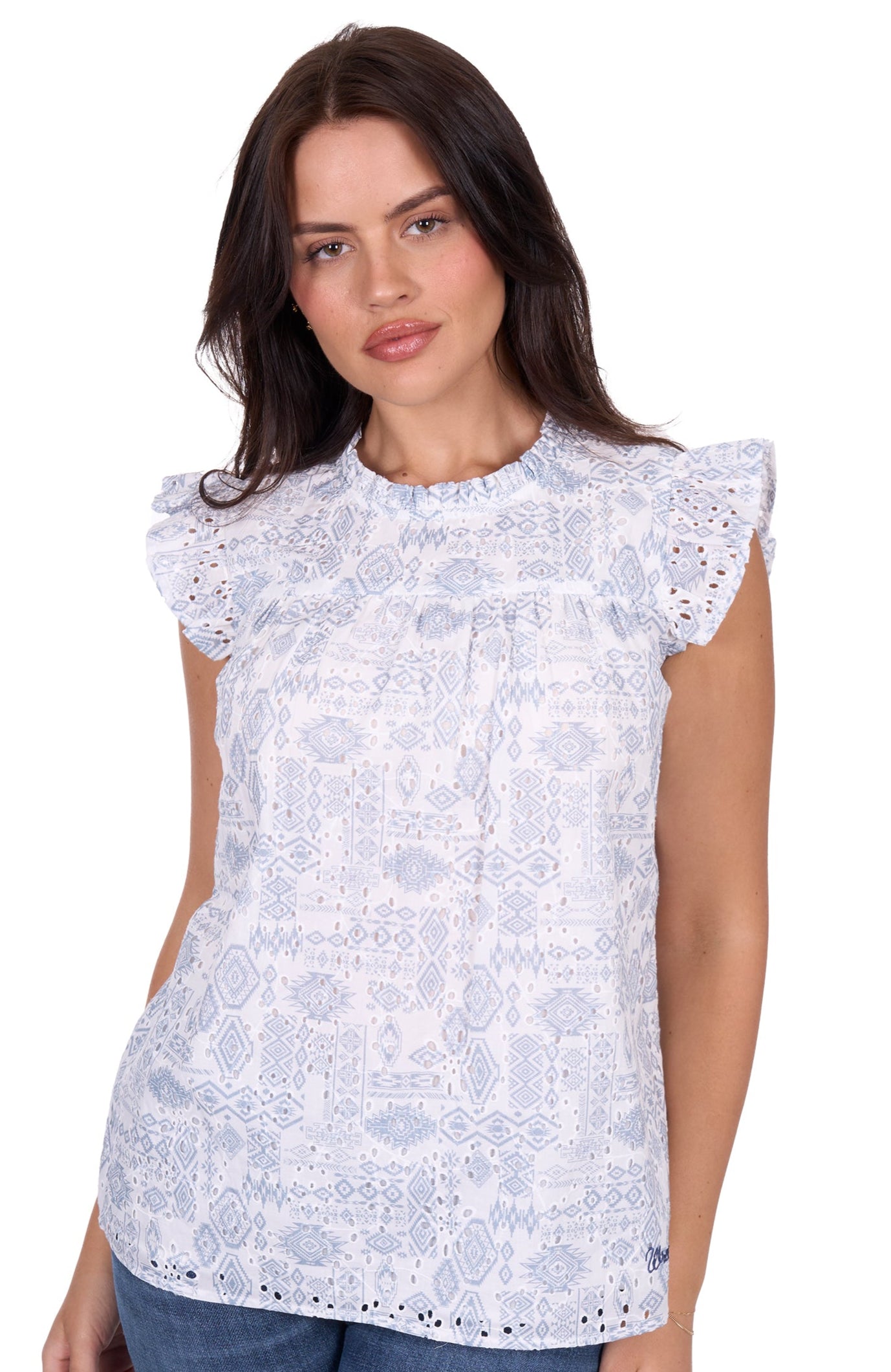 Wrangler Womens Blouse | Harlow | Sleeveless Blue