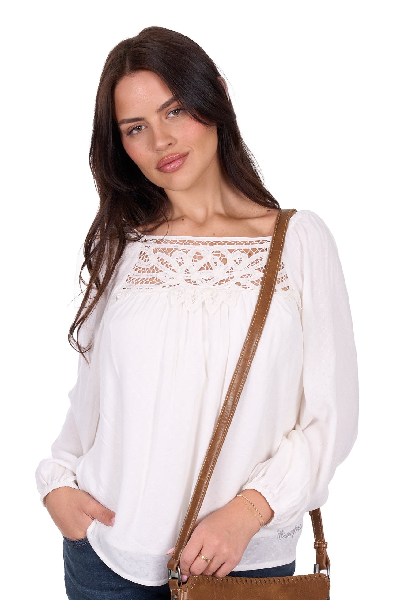 Wrangler Womens Blouse | Daria | Long Sleeve Ivory
