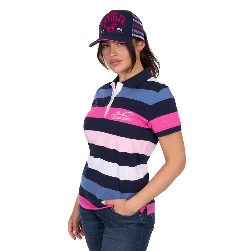 Wrangler Womens Polo | Whitney | Navy / Pink

