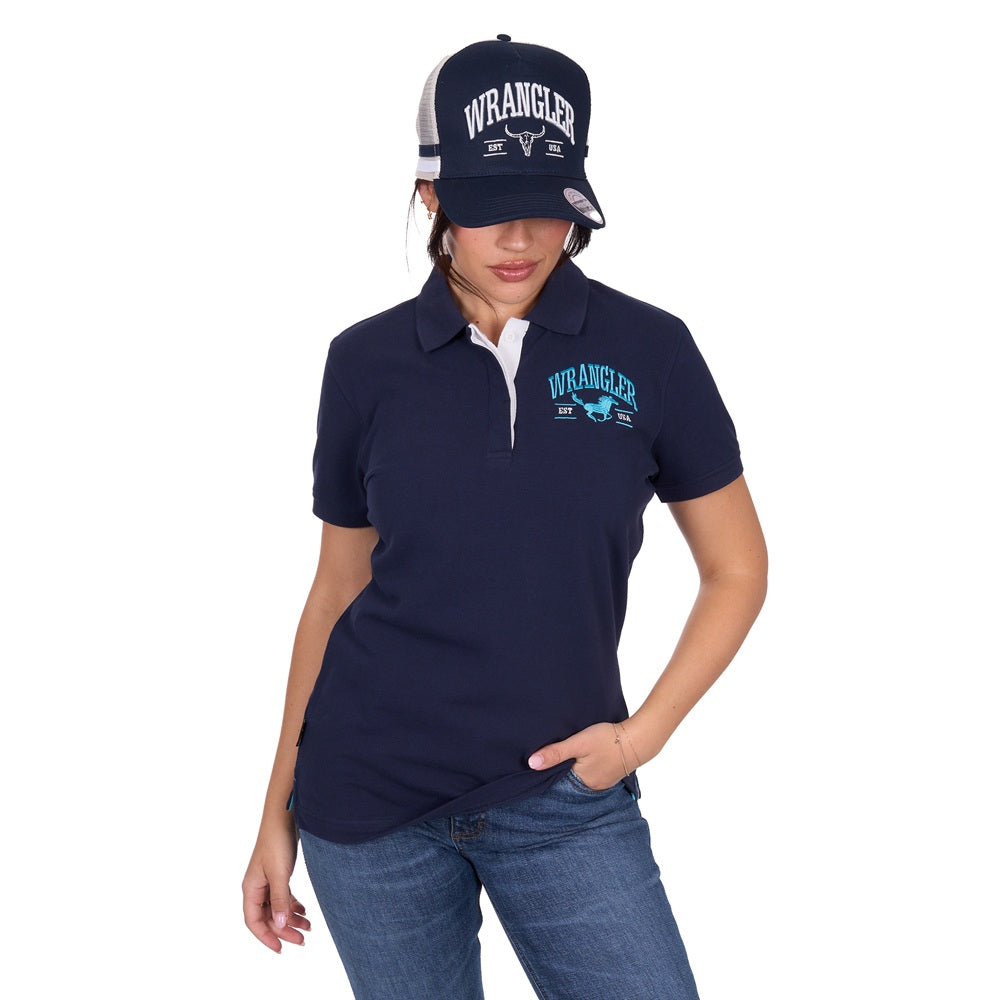 Wrangler Womens Polo | Wliza | Navy
