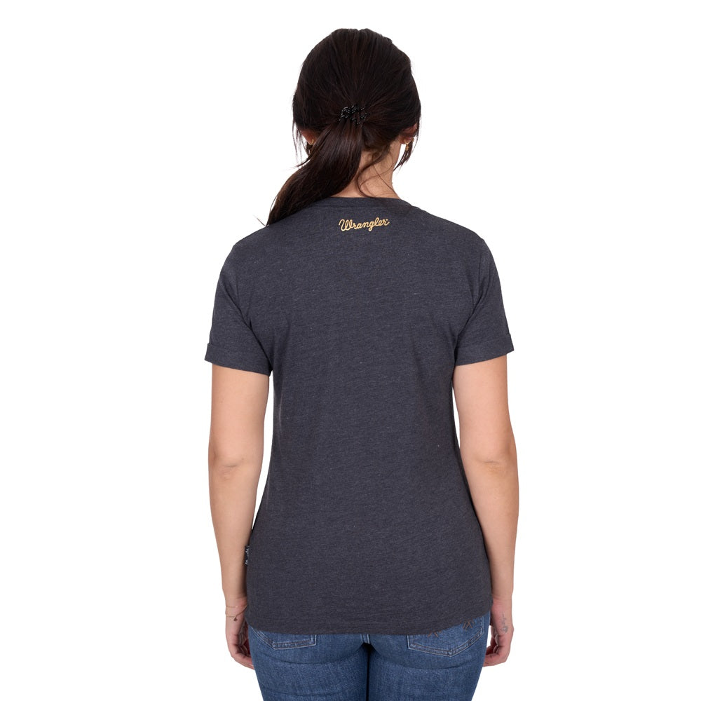 Wrangler Womens T-Shirt | Irene | Charcoal Marle
