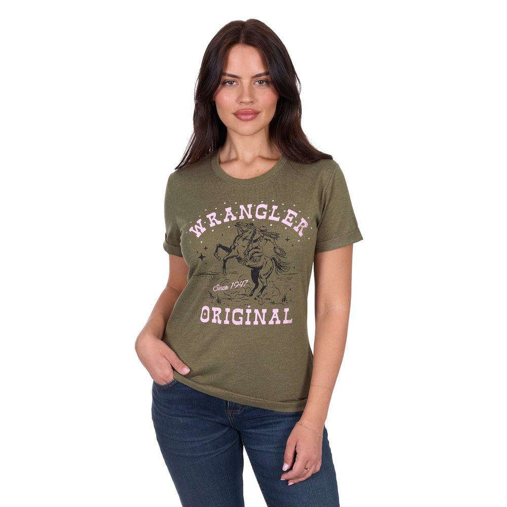 Wrangler Womens T-Shirt | Jenny | Khaki Marle
