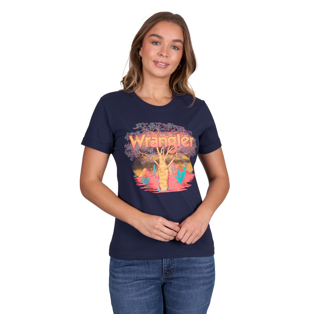 Wrangler Womens T-Shirt | Lottie | Navy
