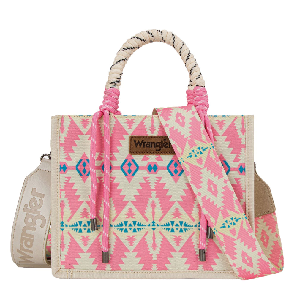 Wrangler Hand Bag | Southwestern Rope Handle | Pink