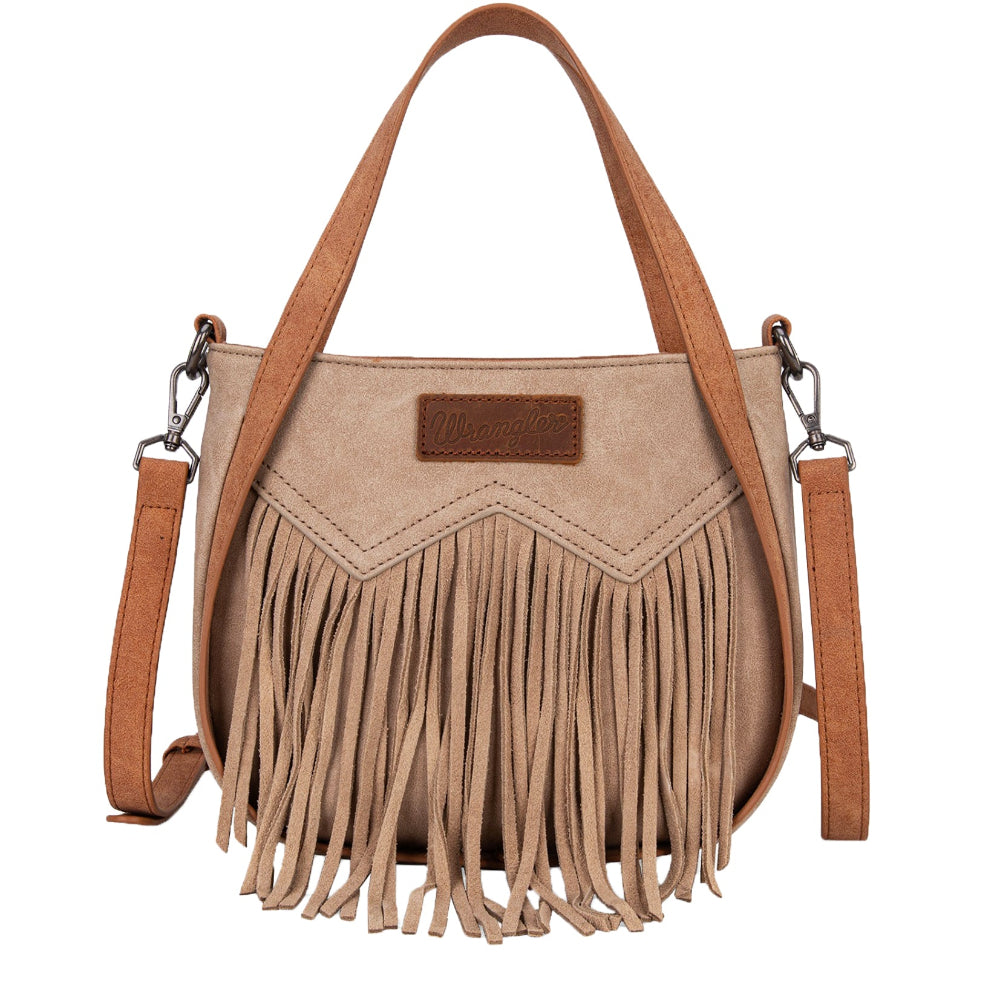 Wrangler Hand Bag | Two Tone Fringe | Camel