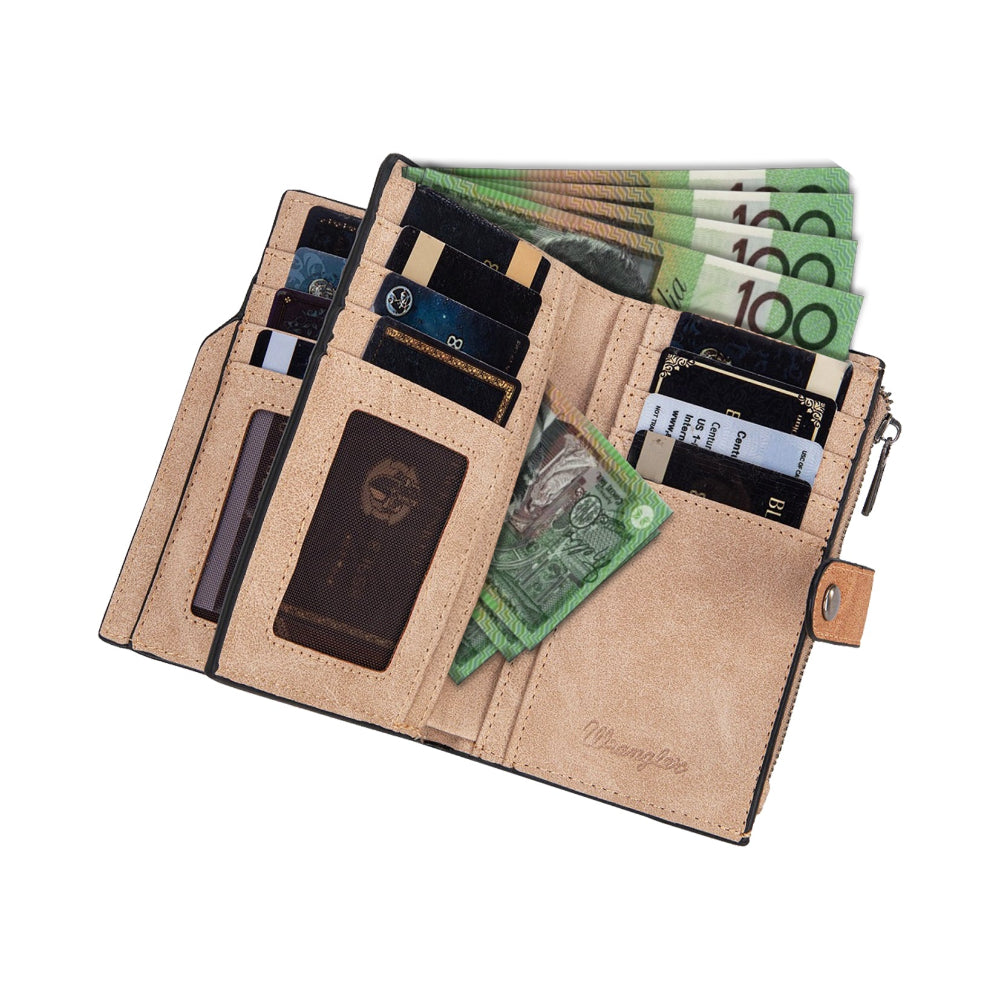 Wrangler Wallet | W Stitch | Camel