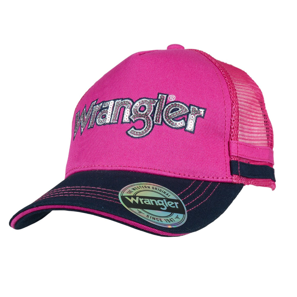 Wrangler Kids Trucker Cap | Marina | Navy / Pink