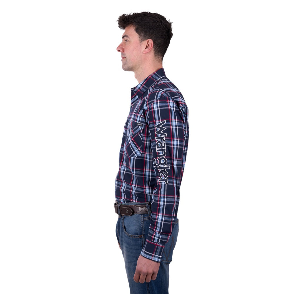 Wrangler Mens Logo Shirt | Hugo | Navy / Red