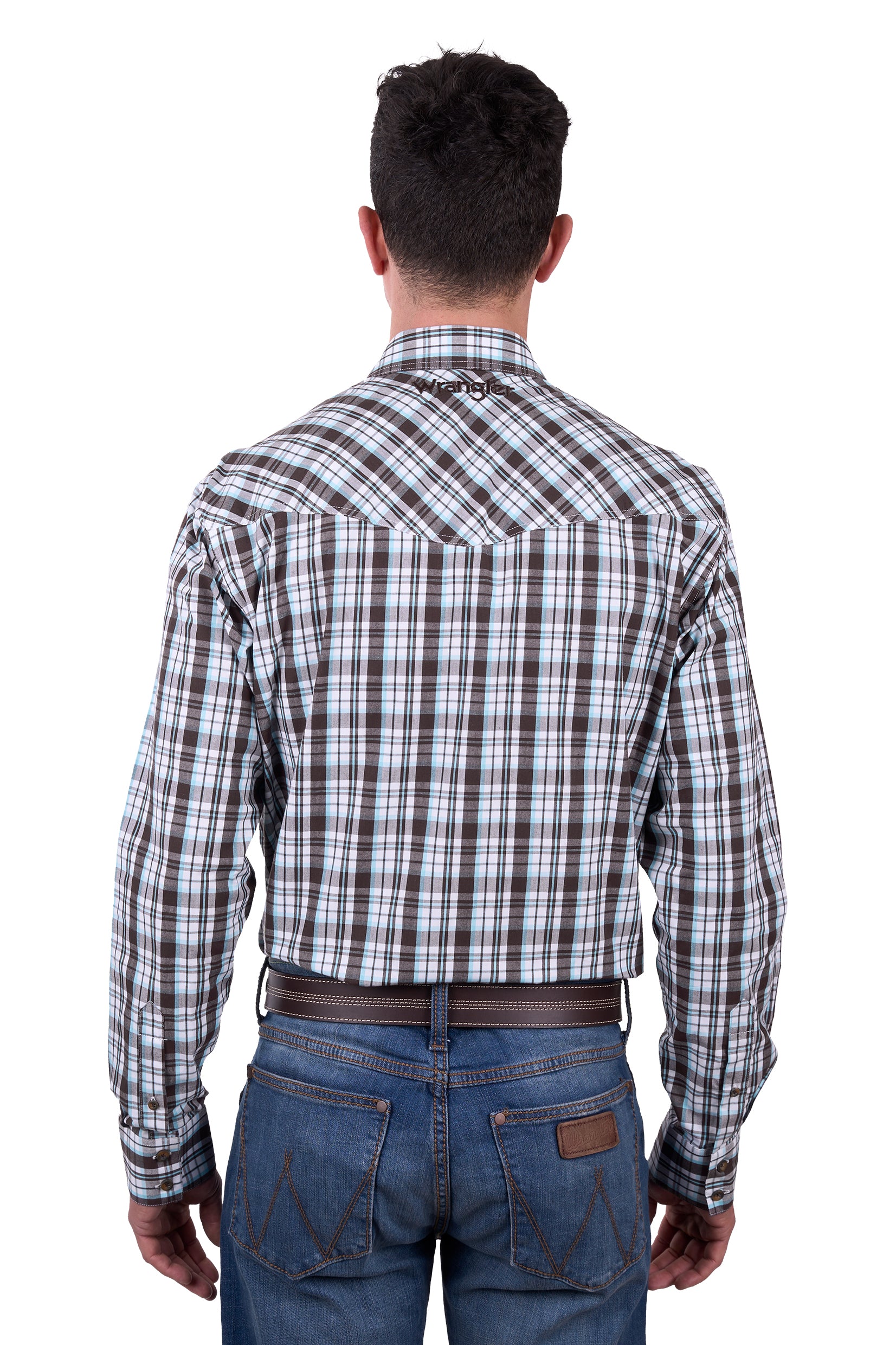 Wrangler Mens Shirt | Knox | White / Dark Tan