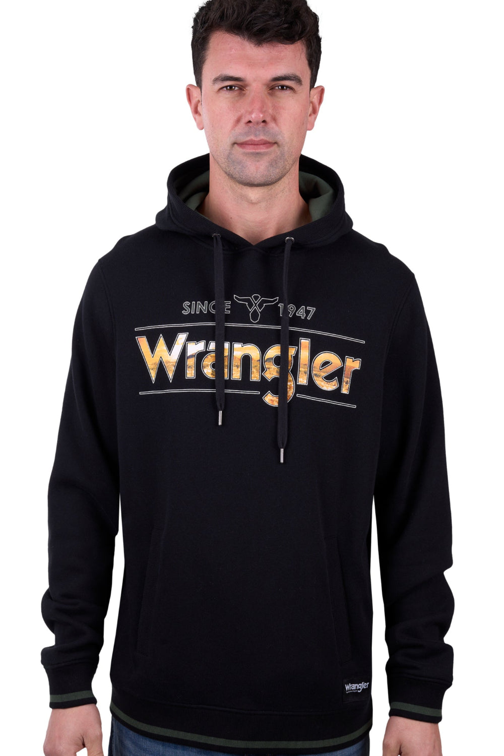 Wrangler Mens Hoodie | Leon | Black