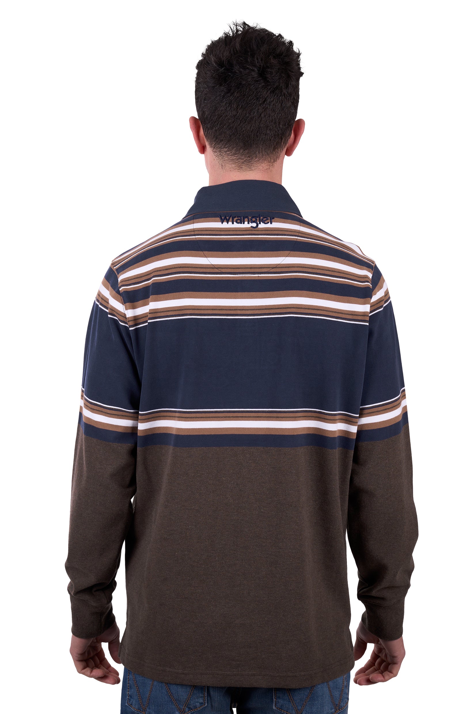 Wrangler Mens Rugby | Nico | Tan Marle / Navy