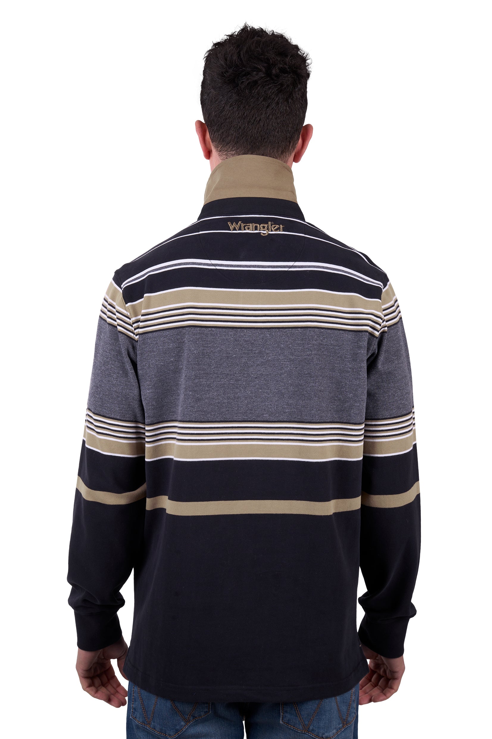 Wrangler Mens Rugby | Luke | Black / Charcoal