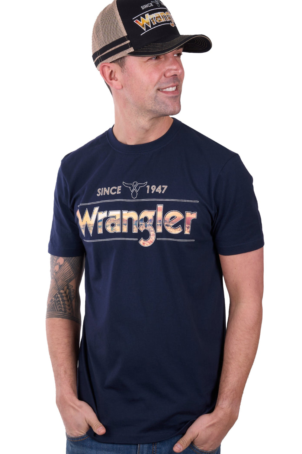 Wrangler Mens T-Shirt | Adam | Navy