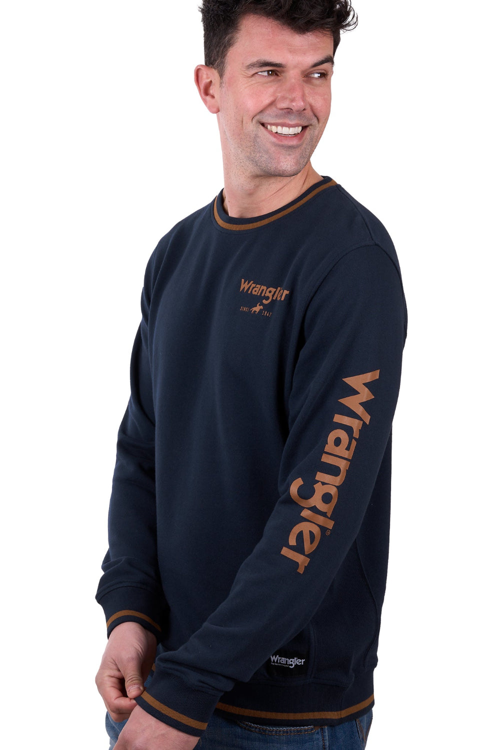 Wrangler Mens Top | Dion Crew Neck | Navy
