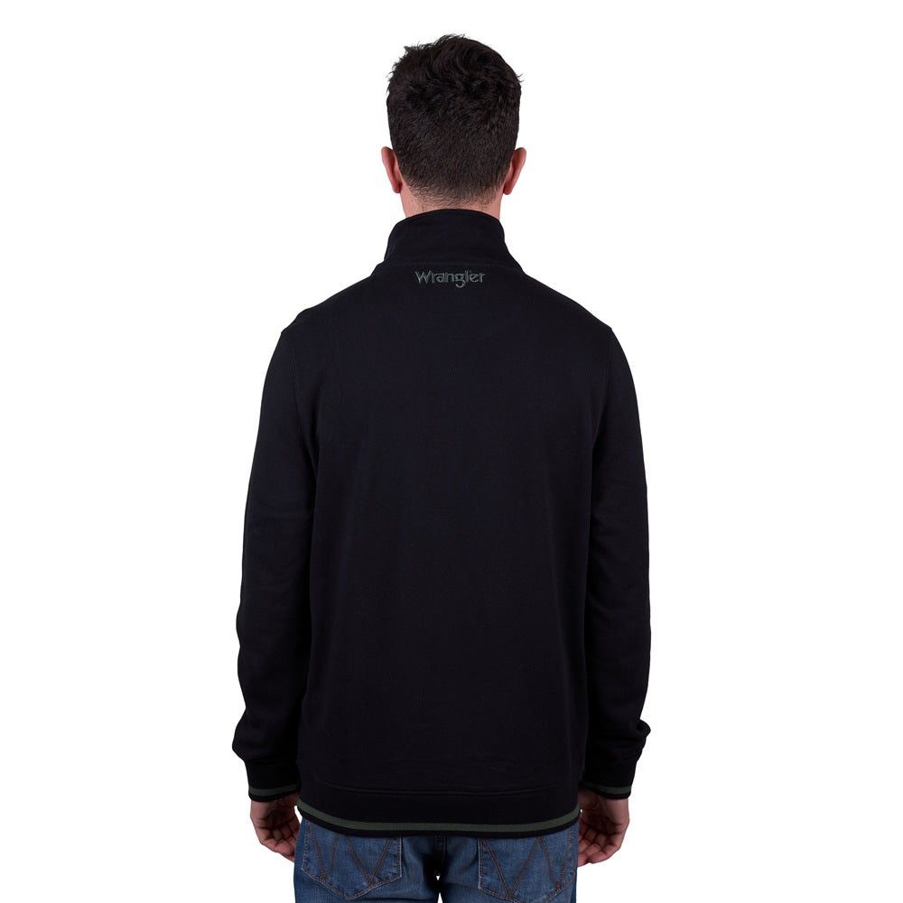 Wrangler Mens 1/4 Zip Pullover | Alex | Black