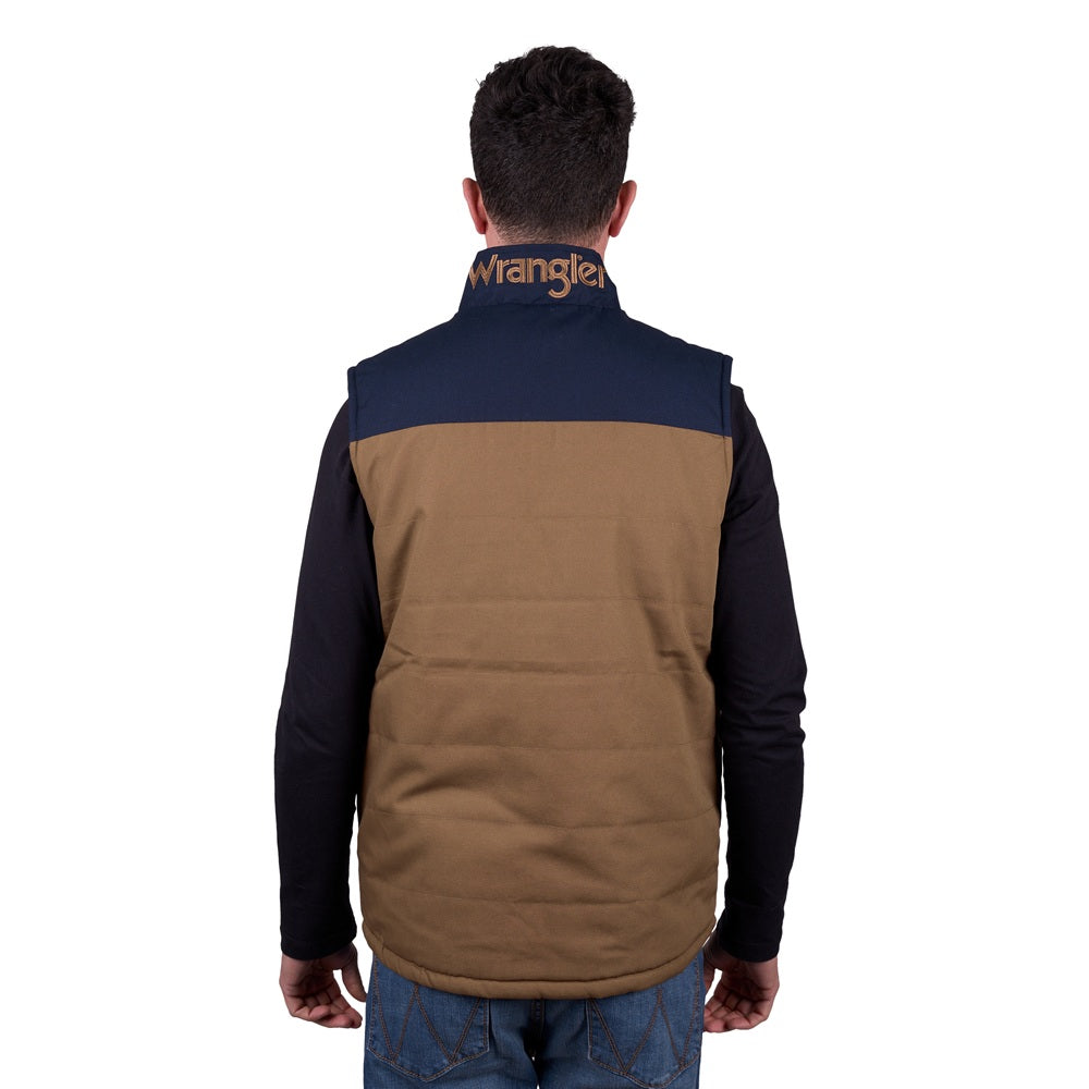 Wrangler Mens Vest | Koda | Tan / Navy