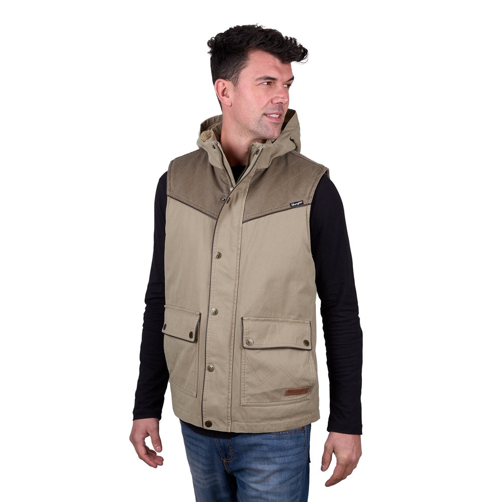 Wrangler Mens Vest | Cain | Stone