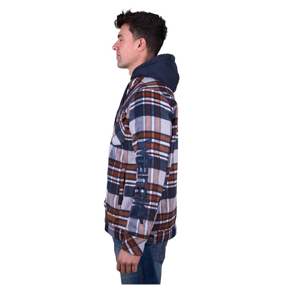 Wrangler Mens Wool Shirt Jacket | Reid | Navy / Tan