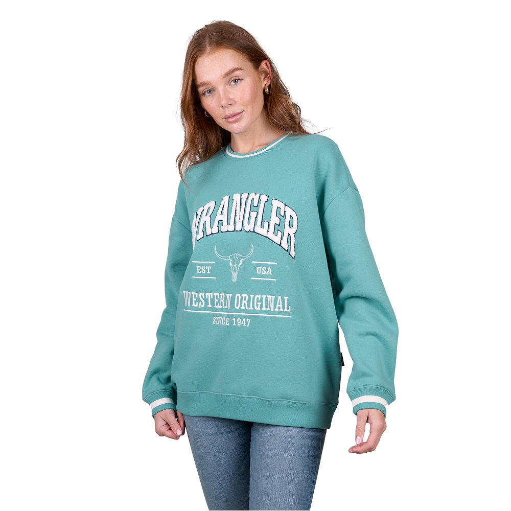 Wrangler Womens Top | Tabitha Crew Neck| Turqouise
