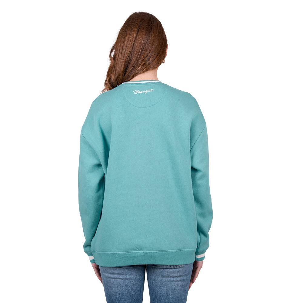 Wrangler Womens Top | Tabitha Crew Neck| Turqouise
