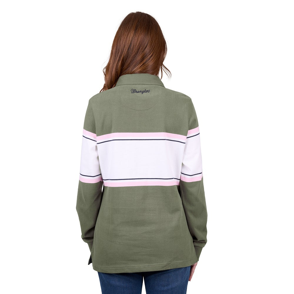 Wrangler Womens Rugby | Eliza | Olive / White
