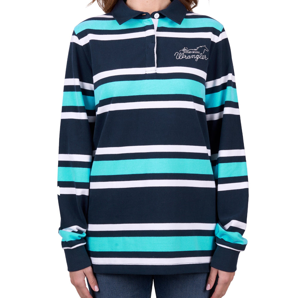 Wrangler Womens Rugby | Trisha | Navy / Aqua