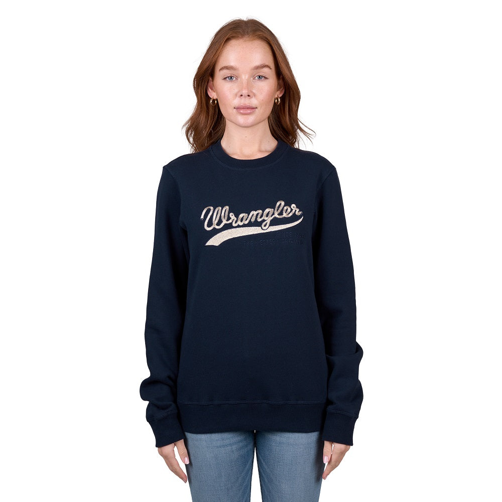 Wrangler Womens Top | Kylie Crew Neck | Navy
