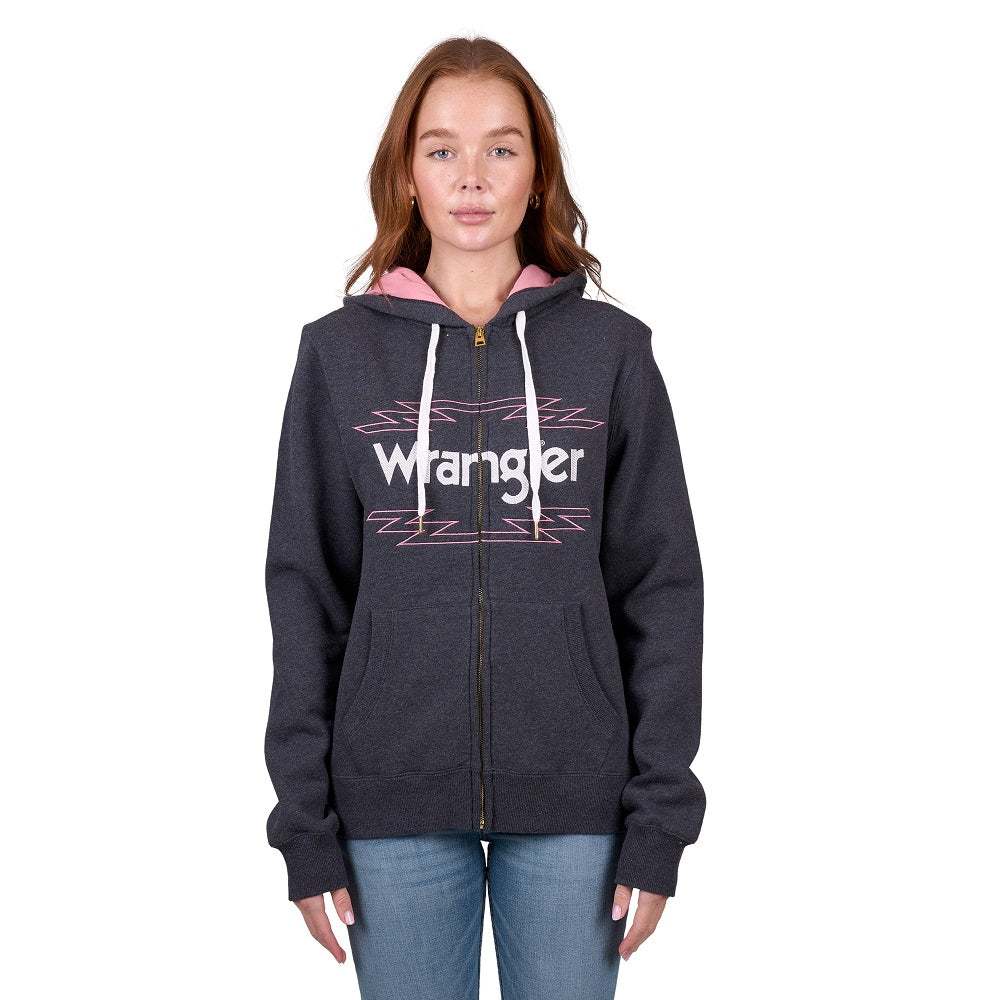 Wrangler Womens Zip Up Hoodie | Lola | Charcole Marle
