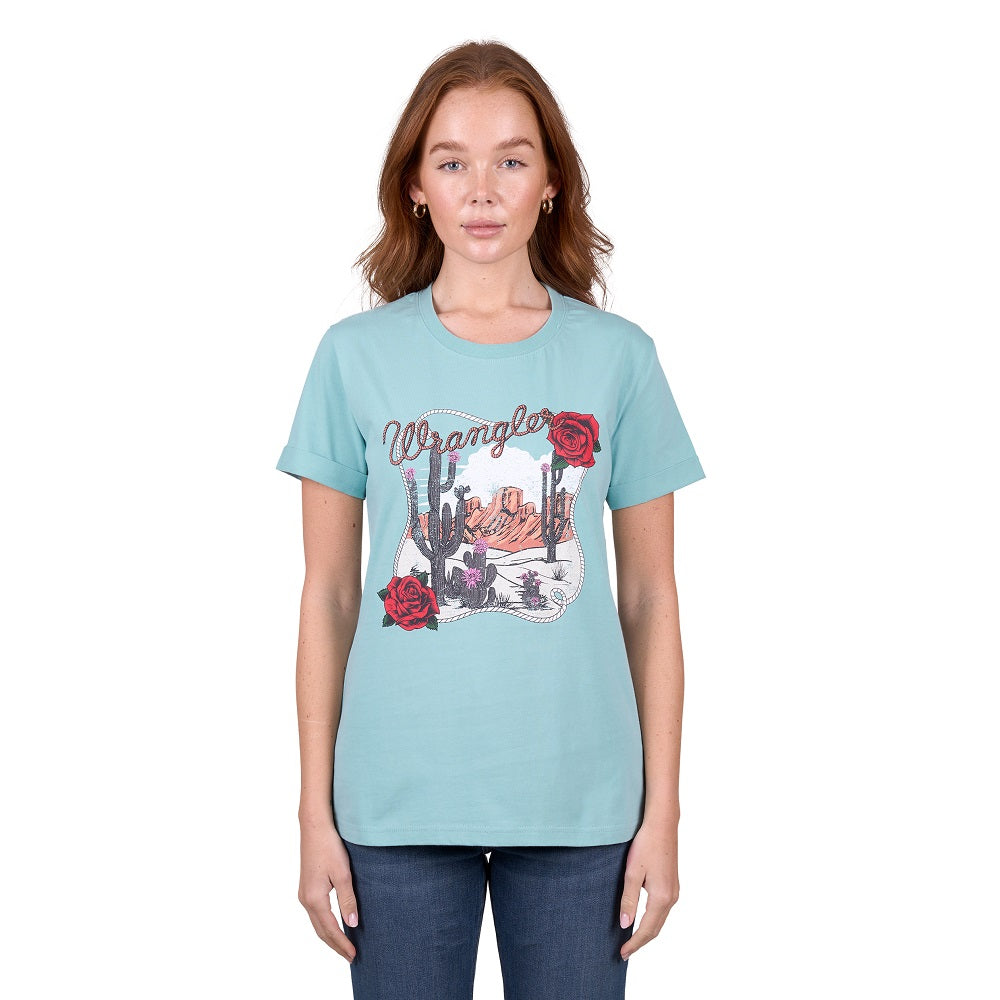 Wrangler Womens T-Shirt | Athena | Light Blue
