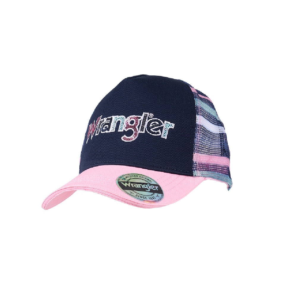 Wrangler Kids Trucker Cap | Tori | Navy / Pink
