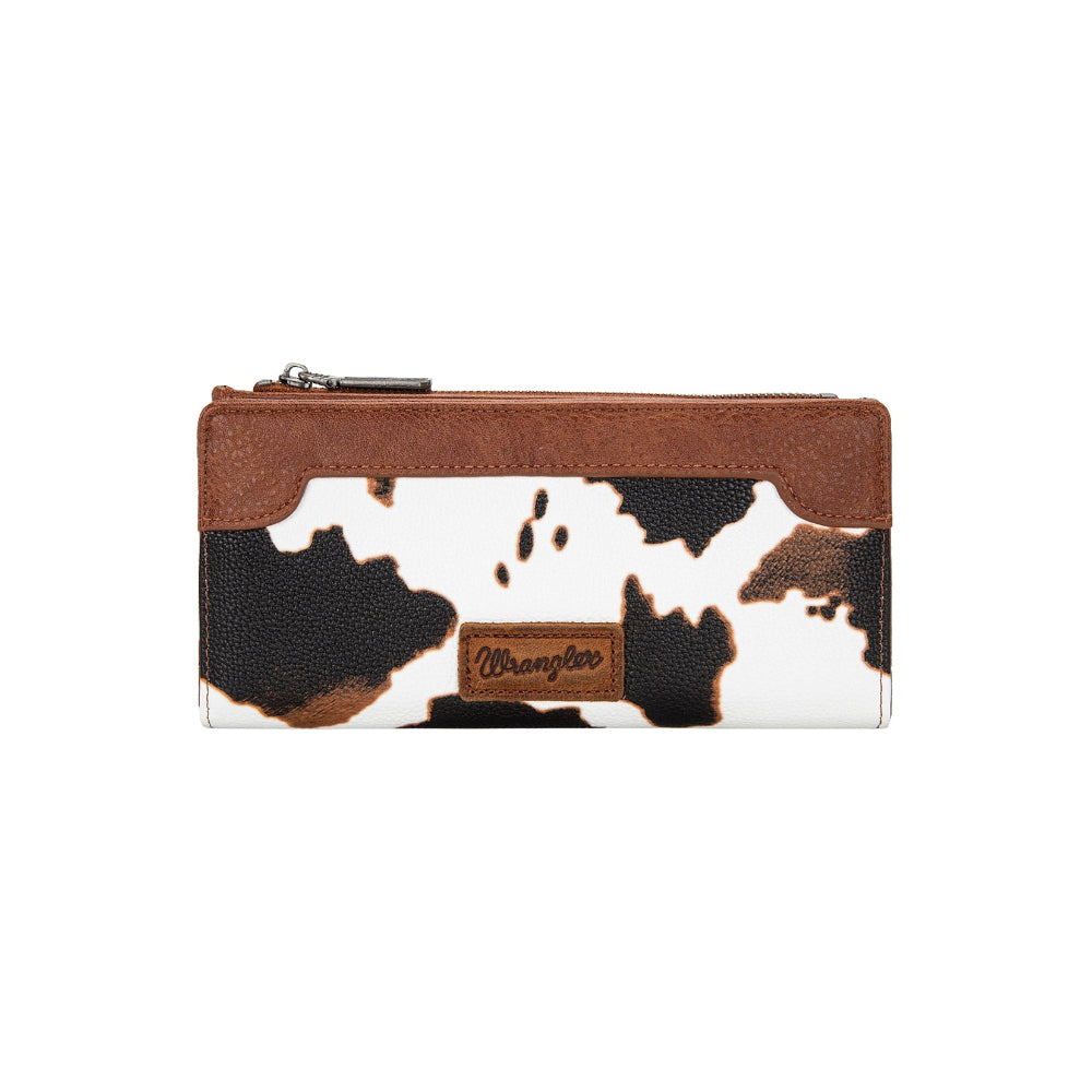 Wrangler Slim Wallet | Cow Print | Tan