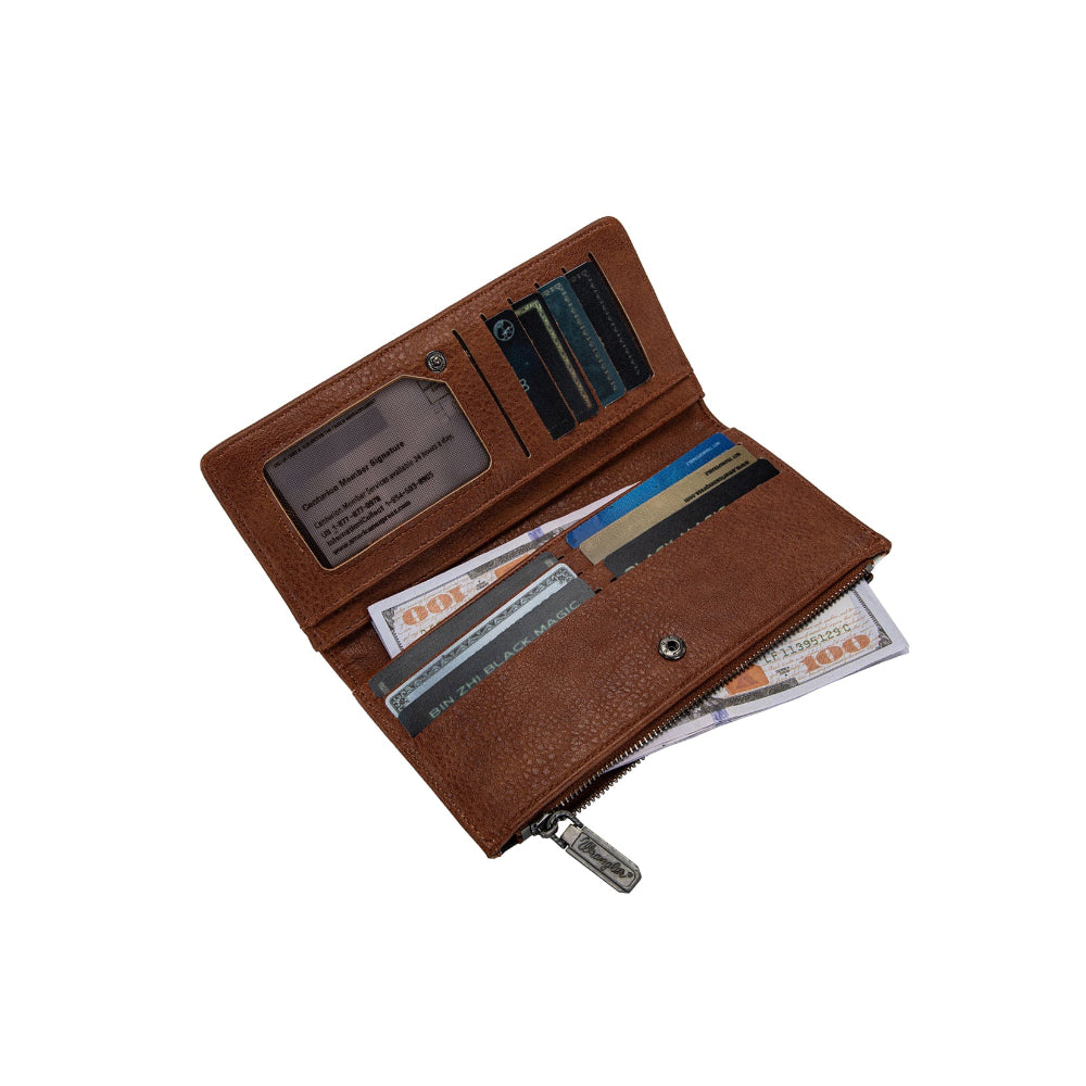 Wrangler Slim Wallet | Cow Print | Black