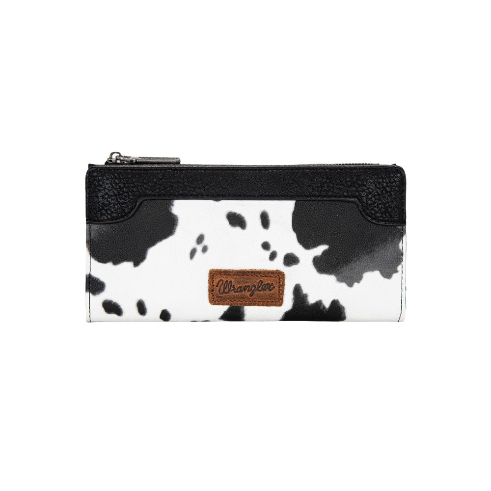 Wrangler Slim Wallet | Cow Print | Black
