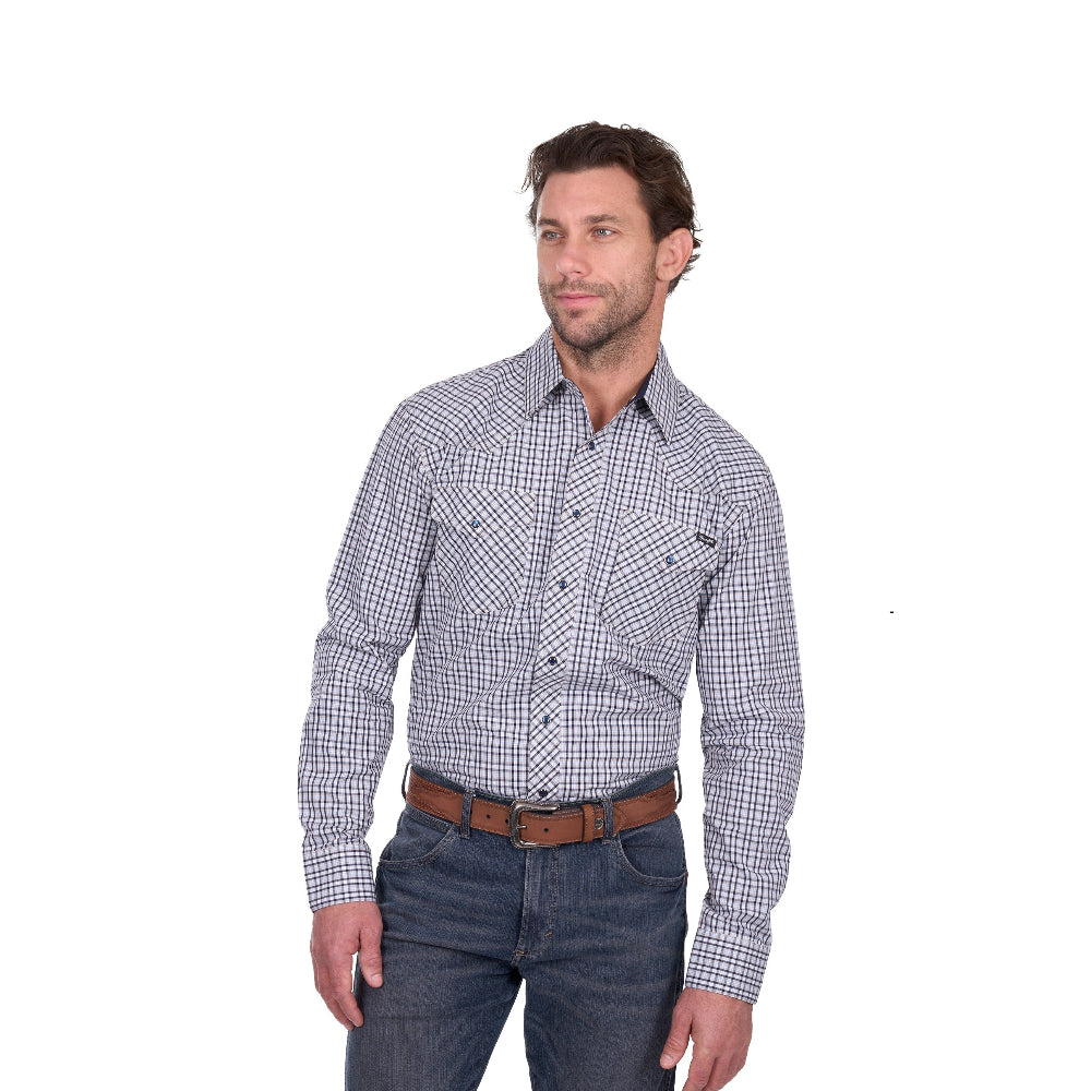 Wrangler Mens Shirt | Carl | Navy / Tan
