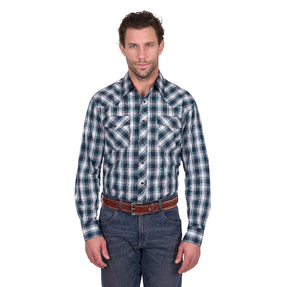 Wrangler Mens Shirt | Dustin | Black / Green