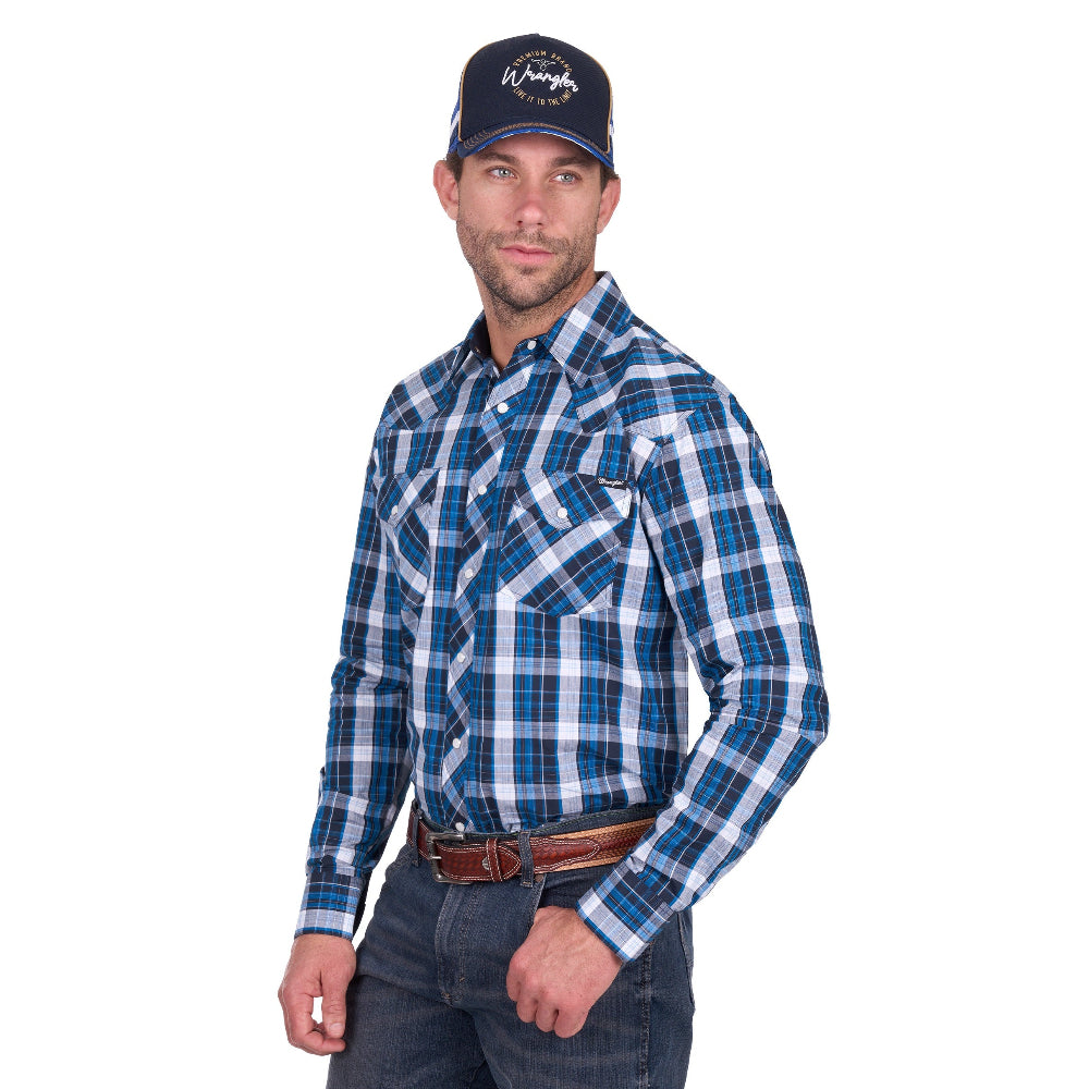 Wrangler Mens Shirt | Tony | Navy/Royal