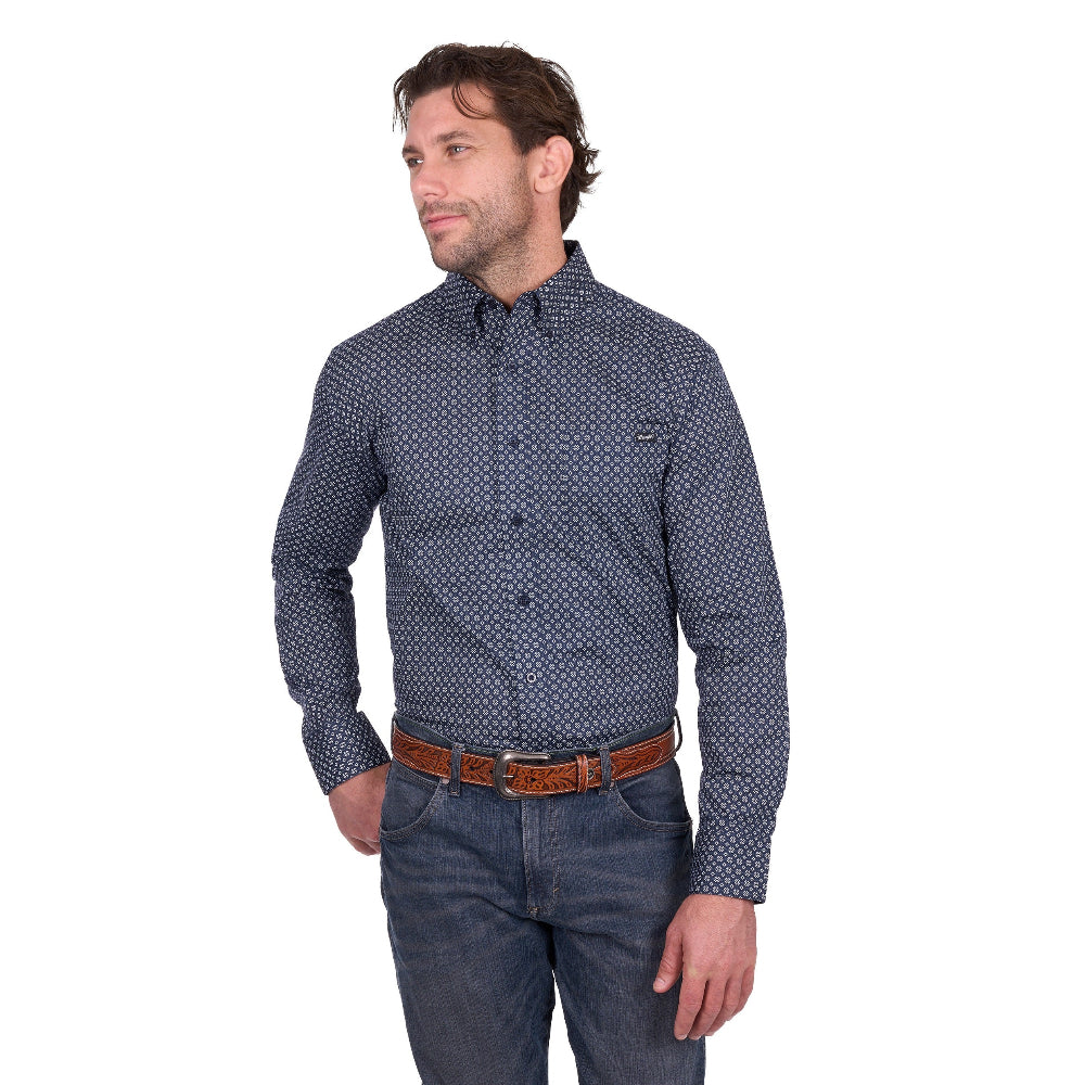 Wrangler Mens Shirt | Jacob | Navy / Tan
