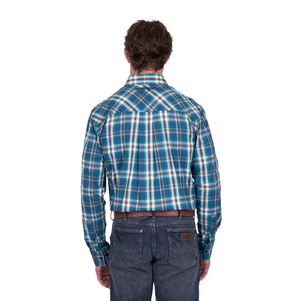 Wrangler Mens Shirt | Erik | Blue / Cypress
