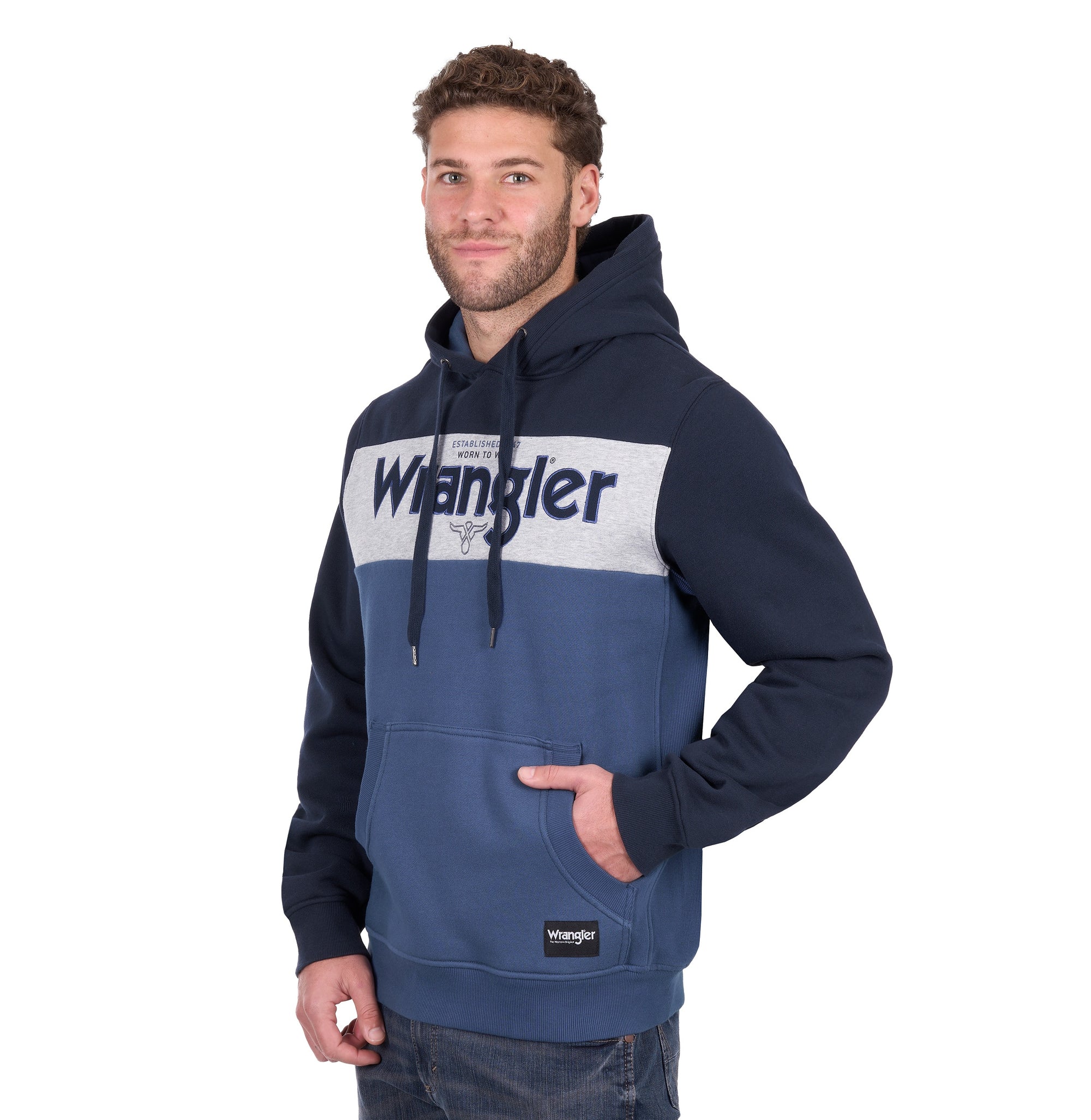 Wrangler Mens Hoodie | Clinton | Navy / Denim