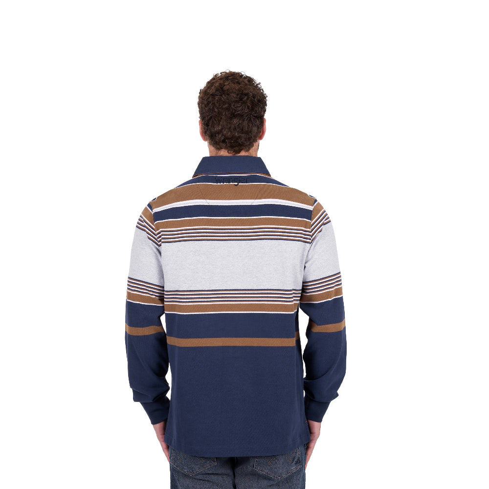 Wrangler Mens Rugby | Federick | Navy / Tan