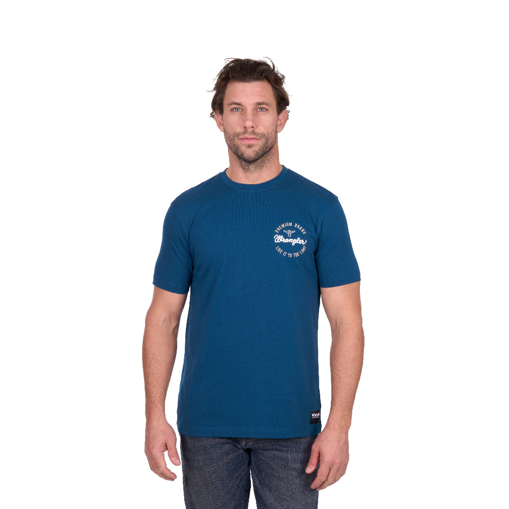 Wrangler Mens T-Shirt | Mario | Denim