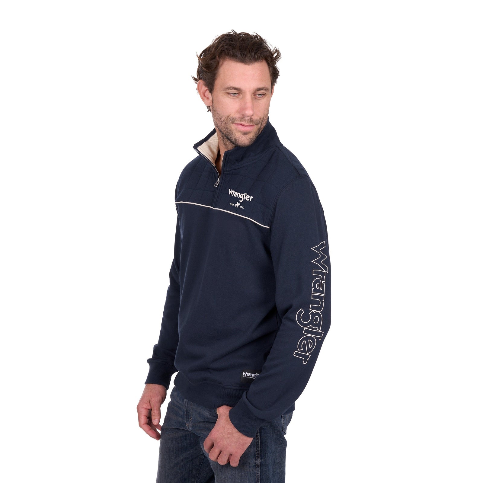 Wrangler Mens Pullover | Dale 1/4 Zip | Navy