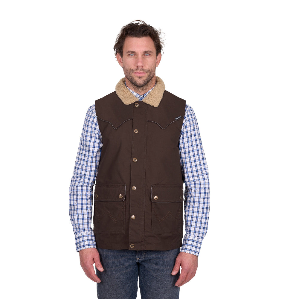 Wrangler Mens Vest | Jerome | Chocolate