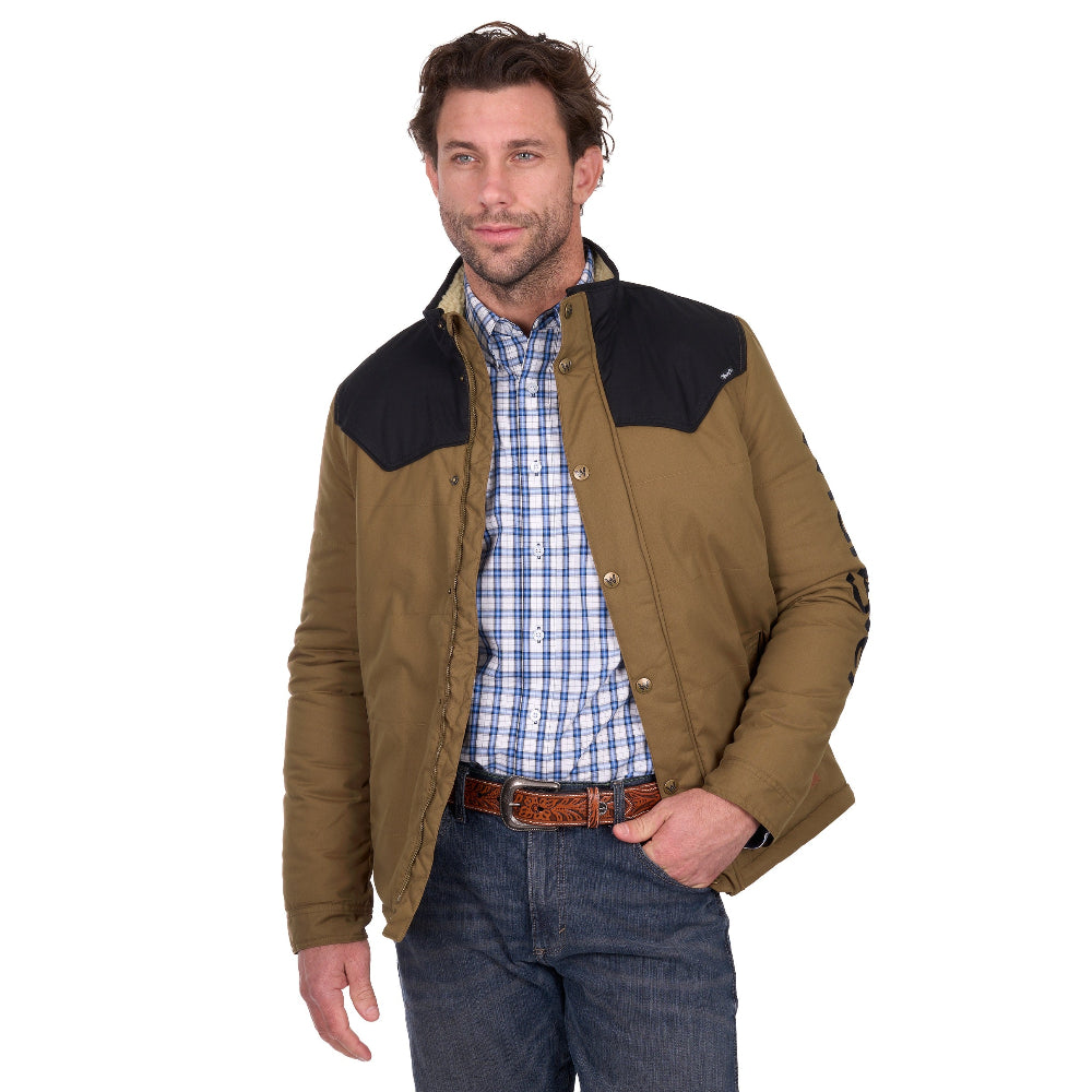 Wrangler Mens Jacket | Ruben | Dark Tan / Black